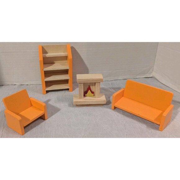 Le Toy Van Wooden Dollhouse Furniture Living Room Lounge Fireplace Mini Set Of 4 - Picture 13 of 13